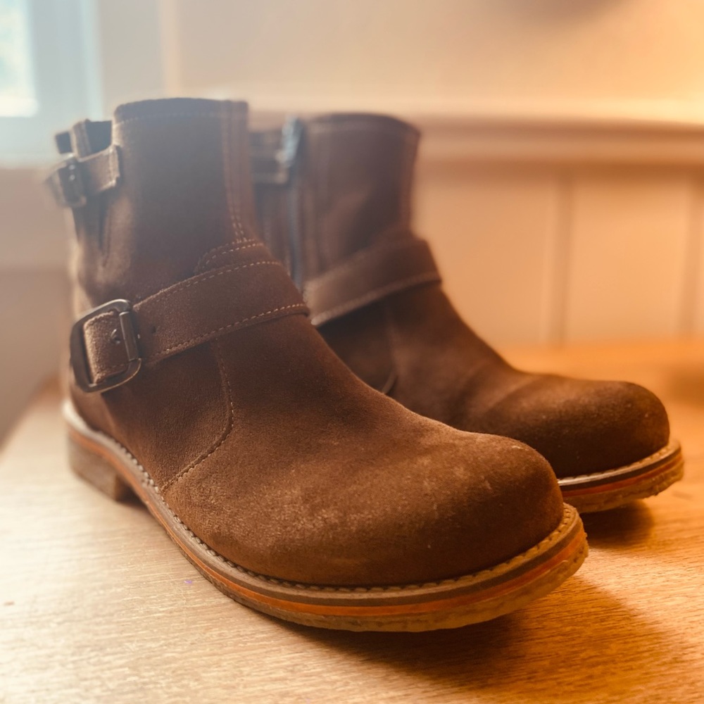 Bos&Co brown suede leather boots 38
